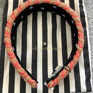 NWT LELE SADOUGHI CALABRIA CORAL RAFFIA WOVEN ALICE HEADBAND $80
